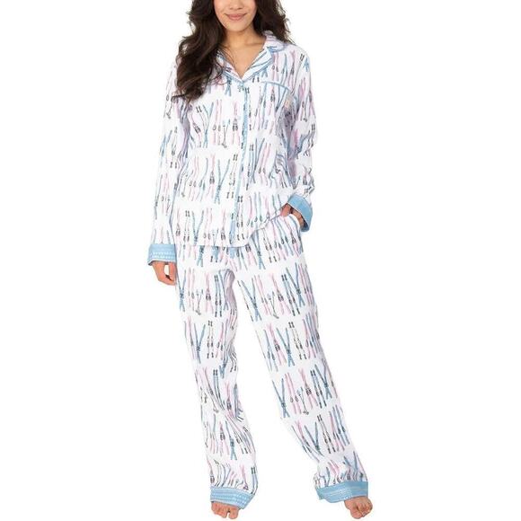 MUNKI MUNKI WOMEN’S DOWNHILL SKI PAJAMA SET SIZE Medium Sleepwear - Picture 1 of 9